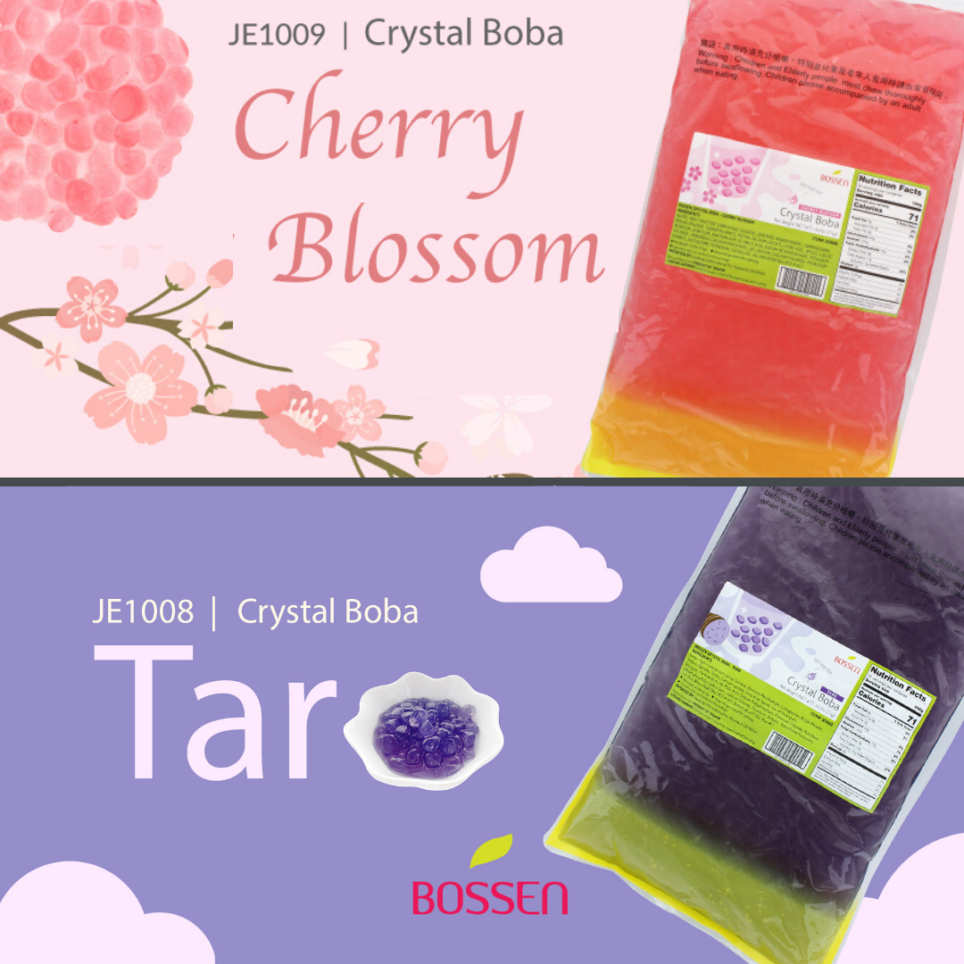 NEW Products: Crystal Boba Cherry Blossom and Taro Flavors