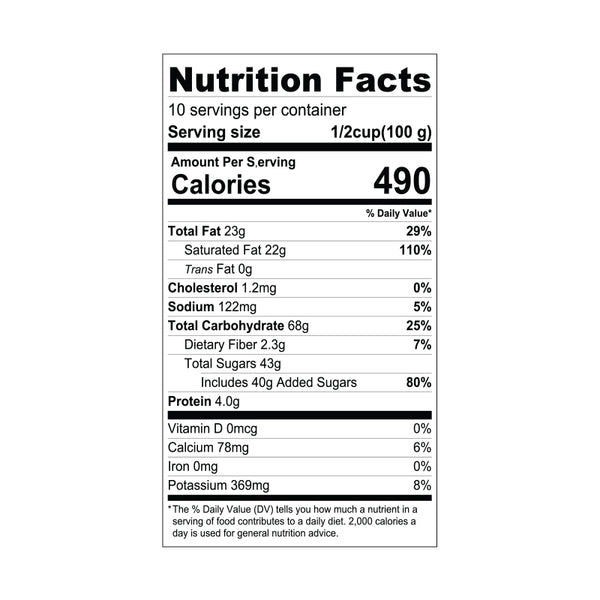 Creme Brulee Powder Nutrition Facts