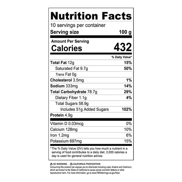 Cookies and Cream Powder Nutrition Facts