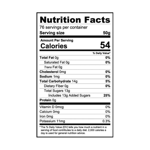 Nutrition Facts for Lemon Crown Jelly