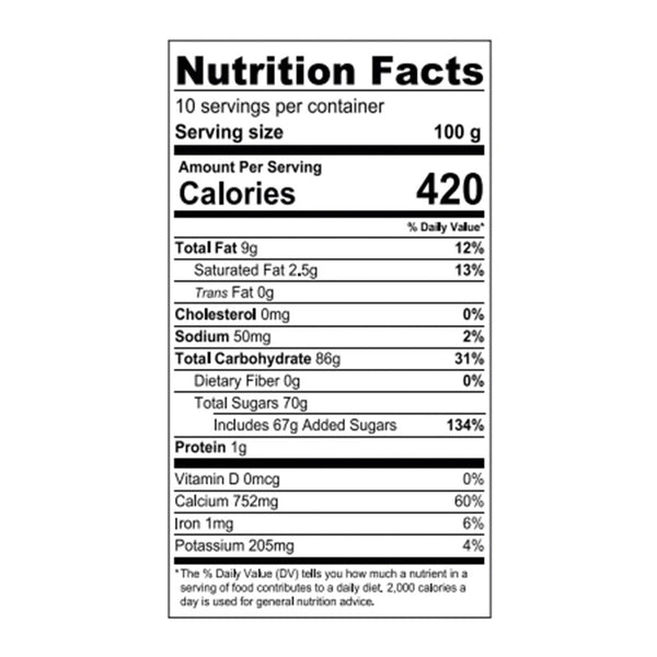 Mango AIO Nutrition Facts