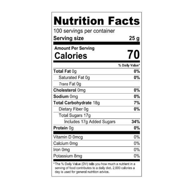 Mulberry Syrup - Nutrition Facts