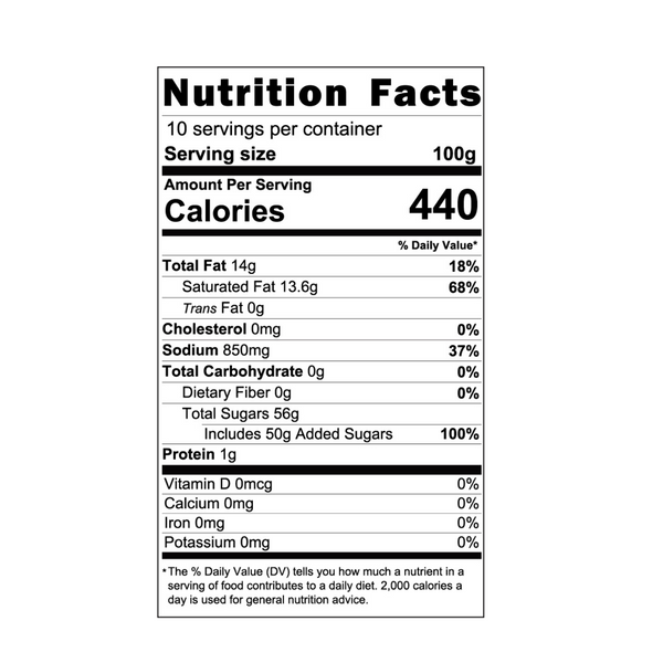 Taro Milk Tea Powder Nutrition Facts