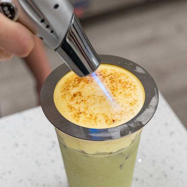 creme brulee drink being torched view 4