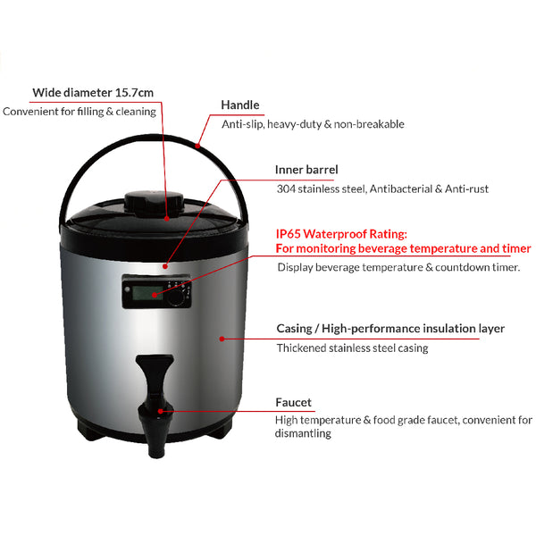 Tea Warmer Dispenser with Temperature Control - 10L (2.6 Gallon) view 2