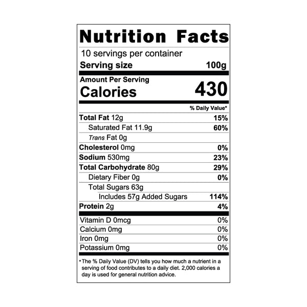 Milk Tea AIO Powder Nutrition Facts