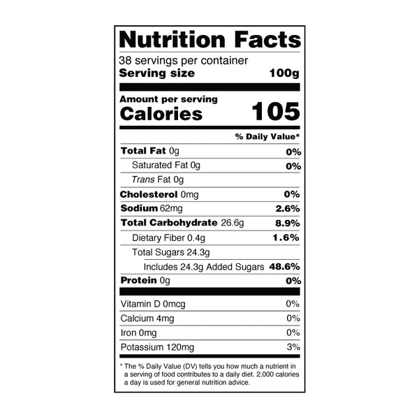 rainbow jelly nutrition facts