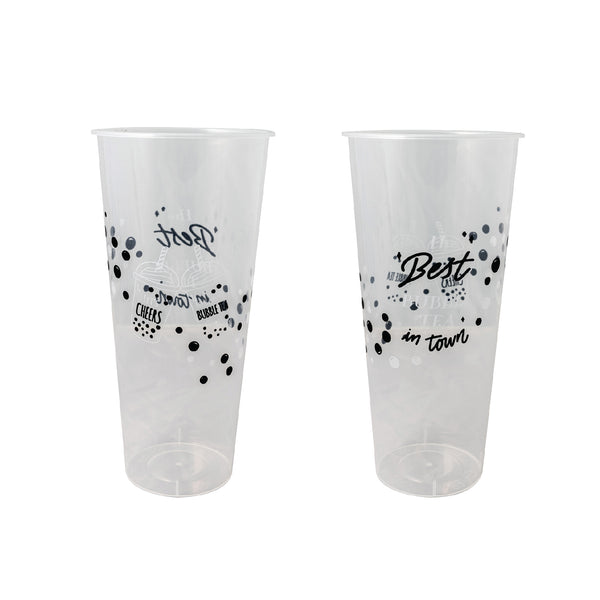 Premium Square Bubble Tea Plastic Cups With Lids High / LowTemperature  Resistance