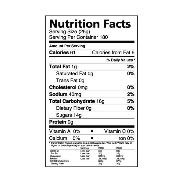 Peach Fruit Jam / Smoothie Paste nutrition label - Bossen