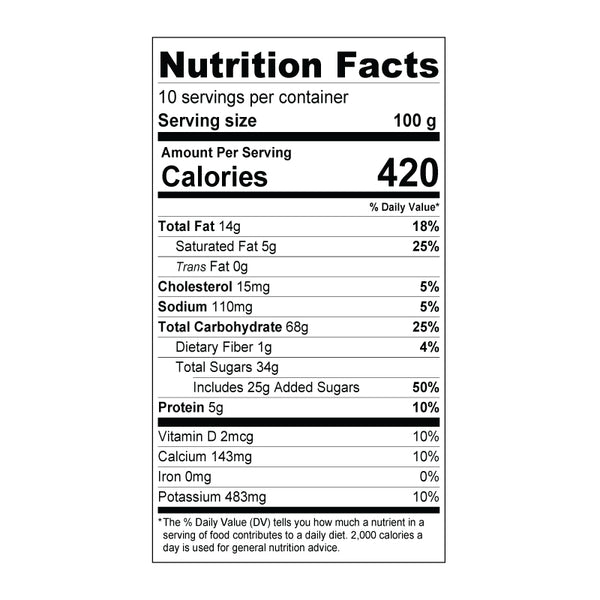 Taro Powder Nutrition Facts