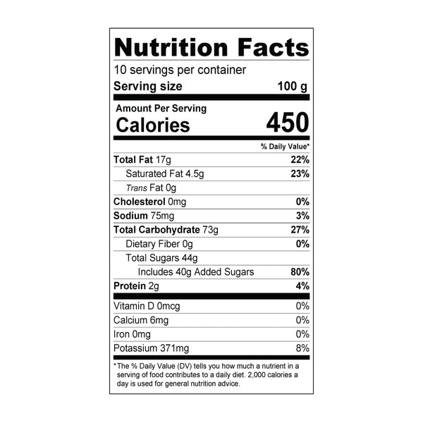 Milk Tea Powder Nutrition Facts