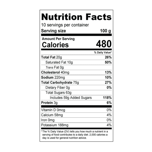 Vanilla Powder Nutrition Facts