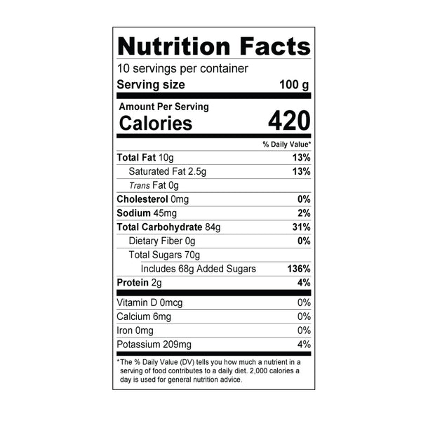 Okinawa Milk Tea Powder Nutrition Facts