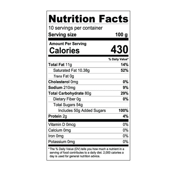 Matcha Green Tea Snow Ice Powder Nutrition Facts