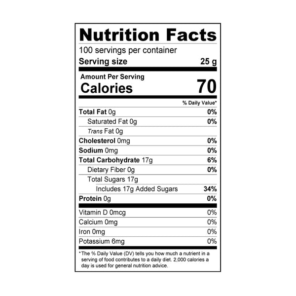 peach syrup nutrition facts