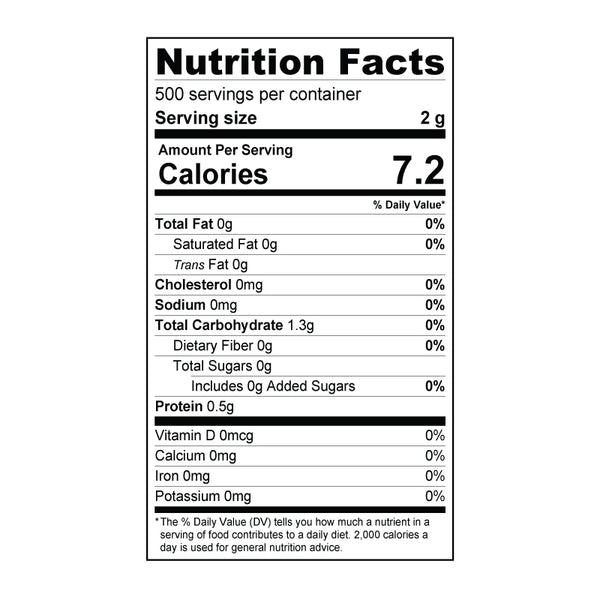 Matcha Pure Nutrition Facts