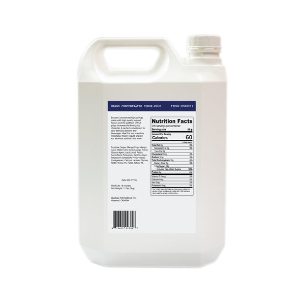 Mango Syrup - Pulp Bottle back view 5