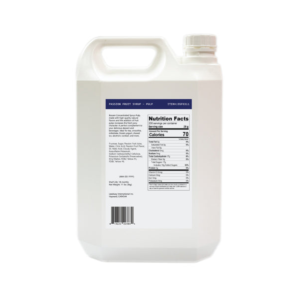 Passion Fruit Syrup with pulp Bottle back view 4