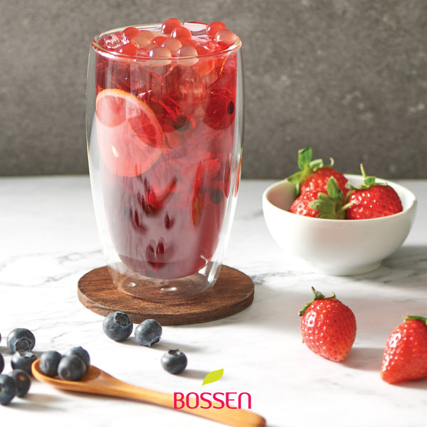 Strawberry Syrup Drink with Boba view 5