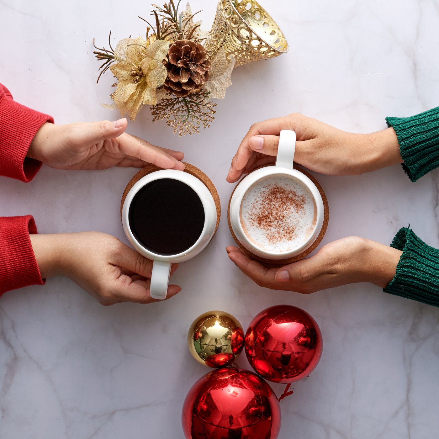 Hot drinks with holiday vibe