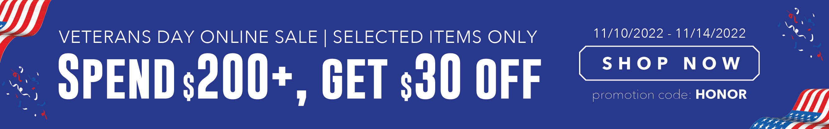 VETERANS DAY 2022 ONLINE SALE