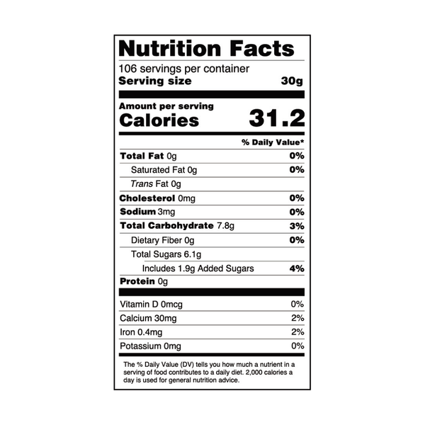 Nutrition info for Pure25 Bursting Boba