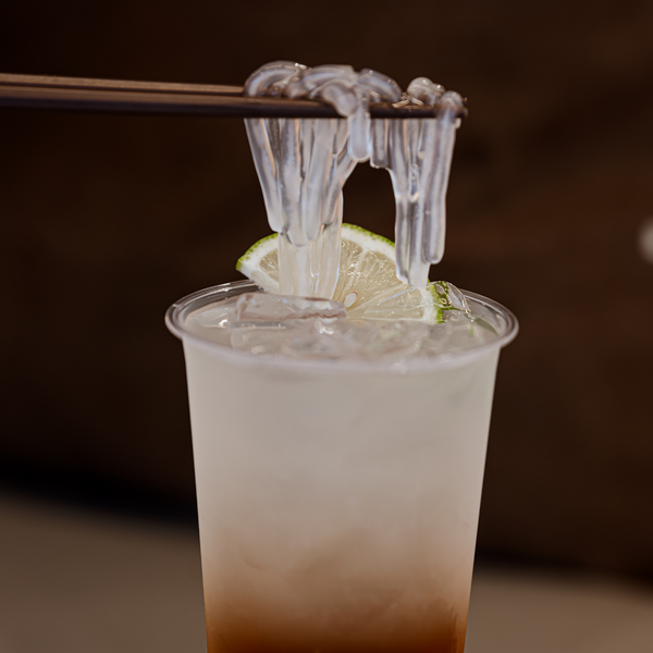Bubble tea drink topped with QQ tapioca noodles view 2