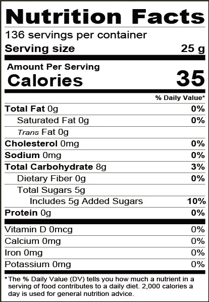 taro can - nutrition facts