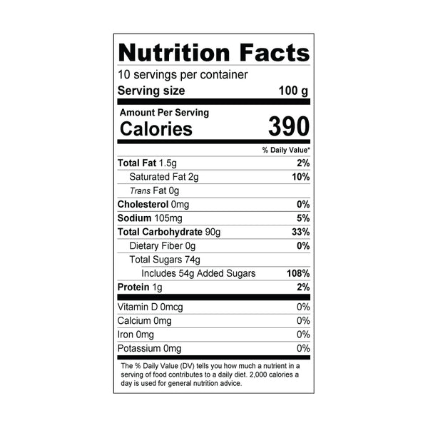 Tiger Powder Purple Sweet Potato Nutrition Facts
