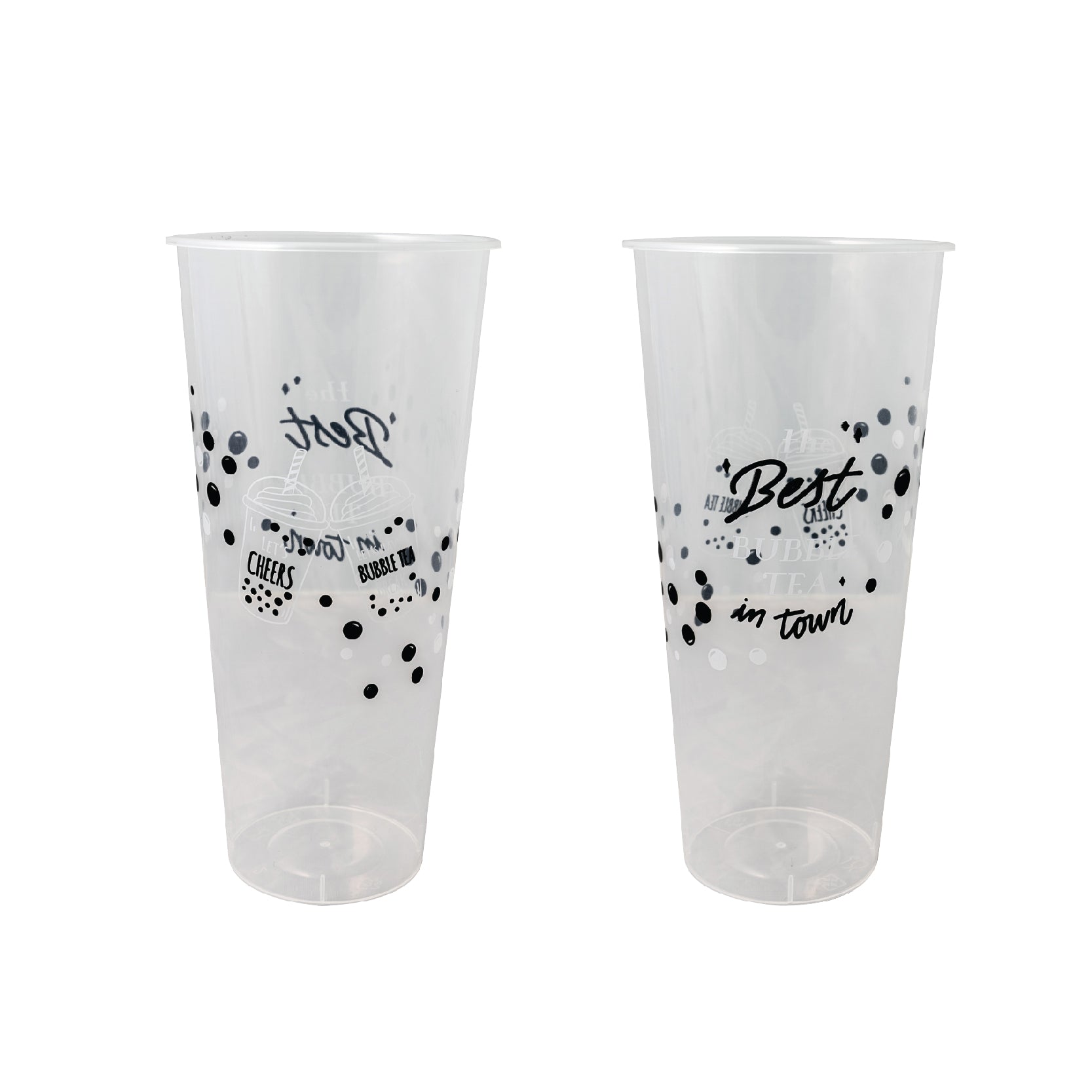 bobalife Pool Party PP Plastic Cups (90mm) for Bubble Tea, Boba Drink –