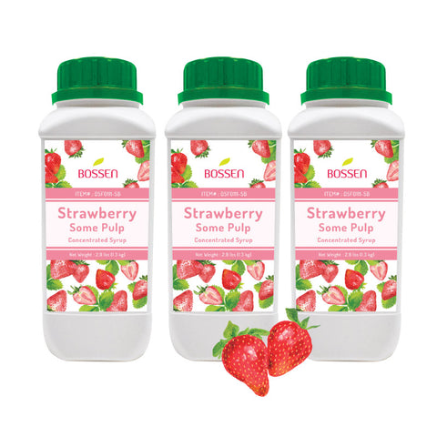 Strawberry Syrup - Some Pulp | Box of 3 Bottles