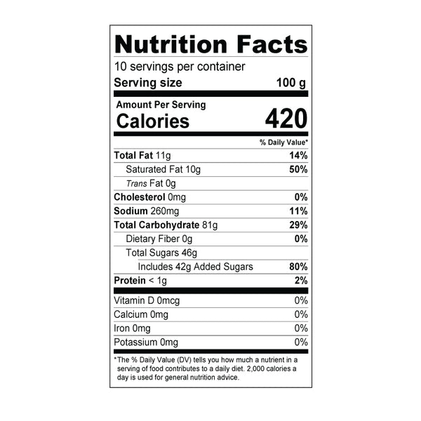 Strawberry Snow Ice Nutrition Facts