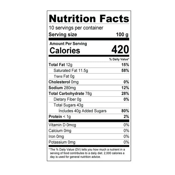 Taro Snow Ice Powder Nutrition Facts