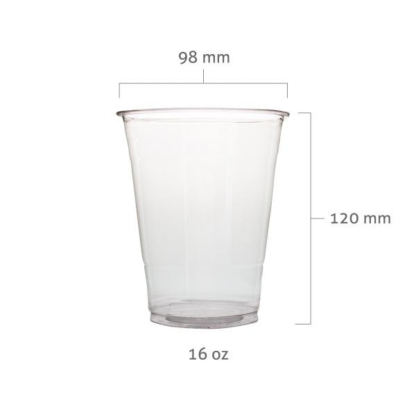 16 Oz Clear Plastic Cups PET Disposable Cold Cups with lids and Straws