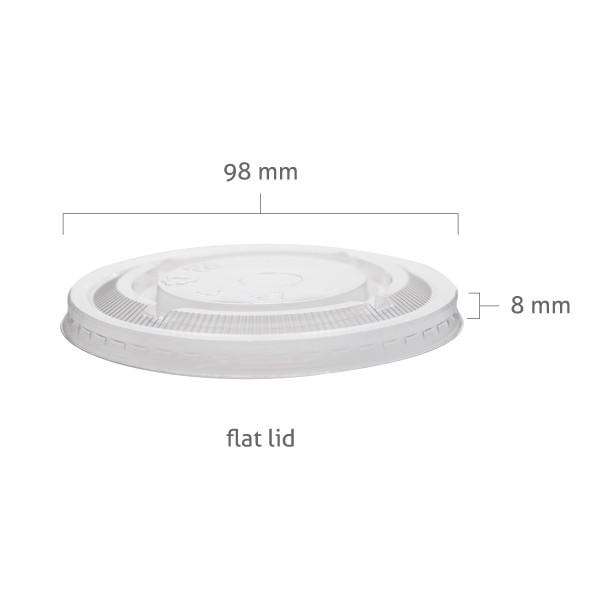 PET 98mm Flat Cup Lids view 1
