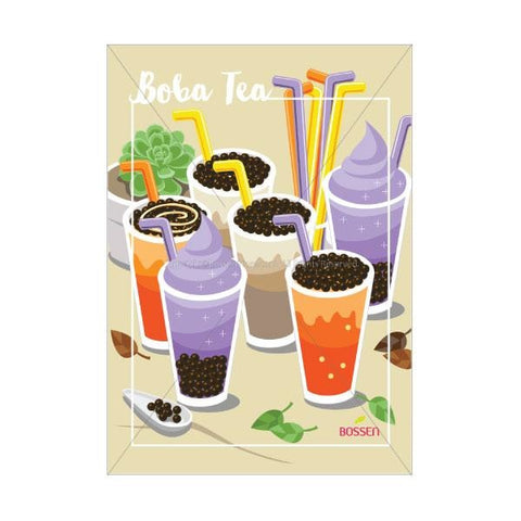 Bossen Boba Tea Poster - Illustration Pos Marketing Materials