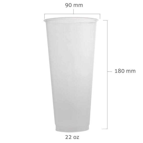 Plastic Cups Milk tea Cups - Slim PP Cups 90mm (50 pcs) - NO LID