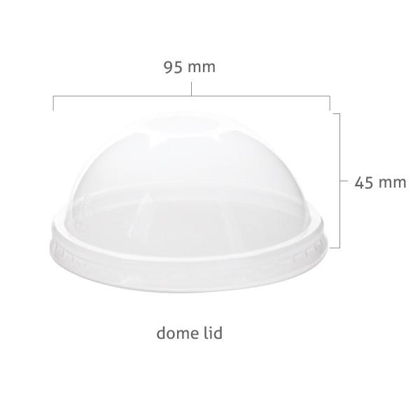 Plain PP Plastic Glass with Dome Lid