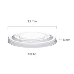 PET Flat Lids (95mm) for bubble tea, smoothies and all cold drinks