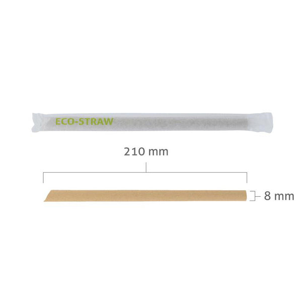 Eco-Friendly Straws, 8mm Paper Wrapped (21cm) closeup view 1