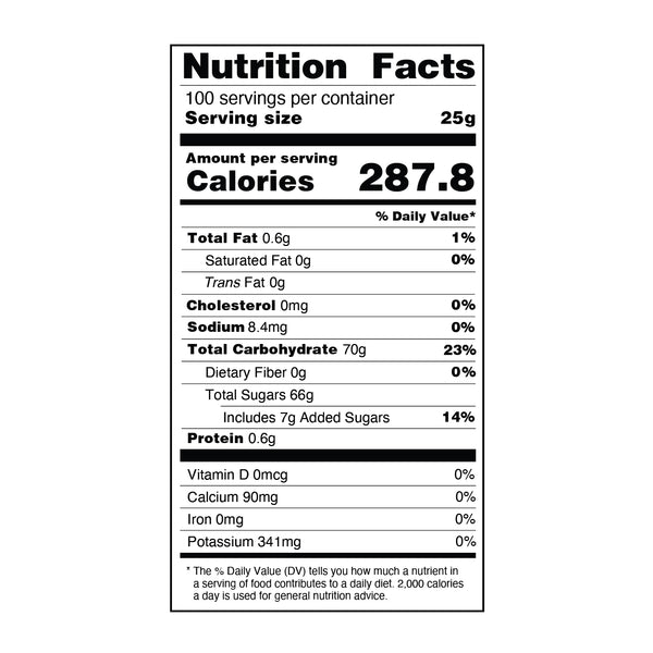 Yogurt Syrup Nutrition Label
