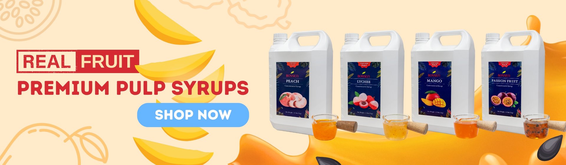 Real Fruit Premium Pulp Syrups. Shop Now