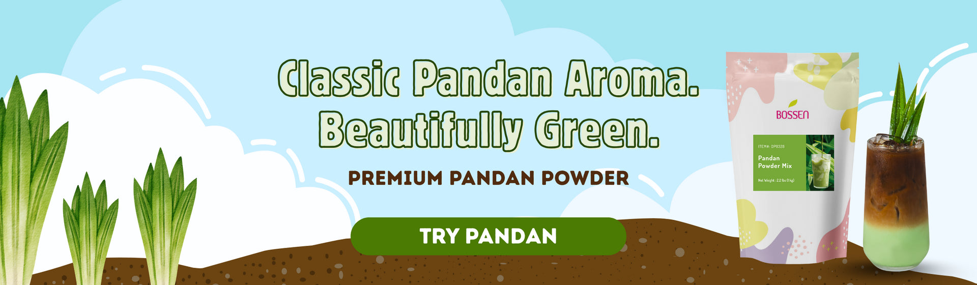 Classic Pandan Aroma. Beautifully Green. Premium Pandan Powder. Try Pandan.